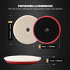 Professional and standard size wool polishing pads shown with dimension labels.