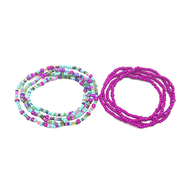 Colorful Beaded Elastic Waist Chain for Women
