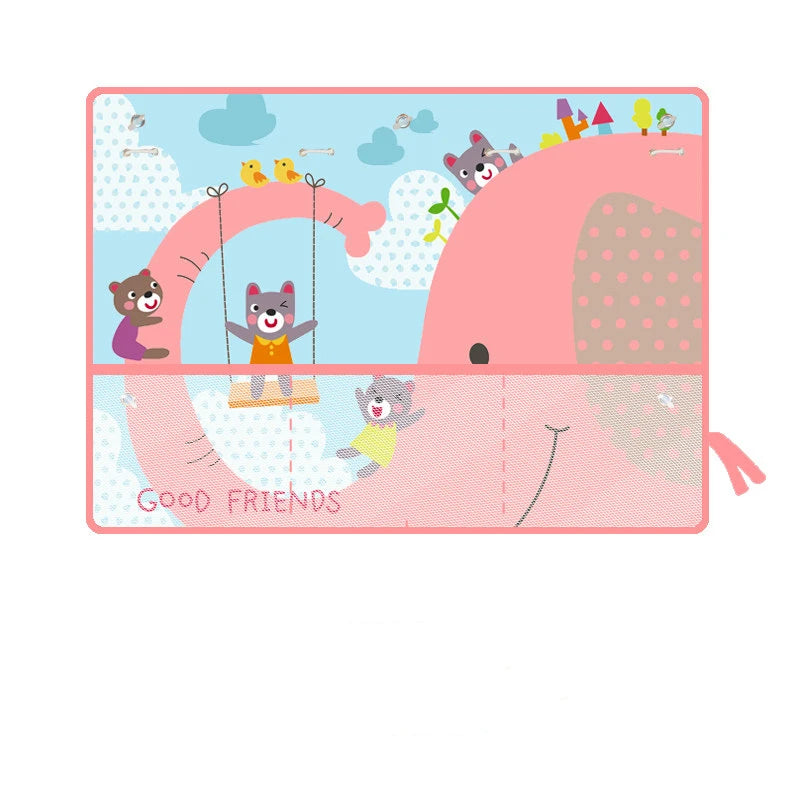 Cartoon Car Sunshade Curtain with Storage Pocket