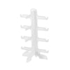 Clear plastic stackable display stand for holding sunglasses and reading glasses