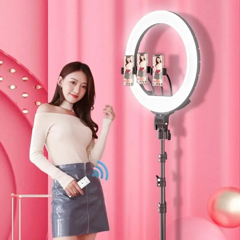22-Inch Dimmable LED Ring Light with Adjustable Tripod Stand