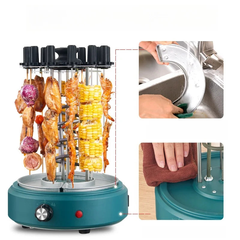 Automatic Rotating Smokeless Electric BBQ Grill