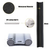 A black flexible door bottom sealing strip with an EPE cotton roll and a waterproof material detail.