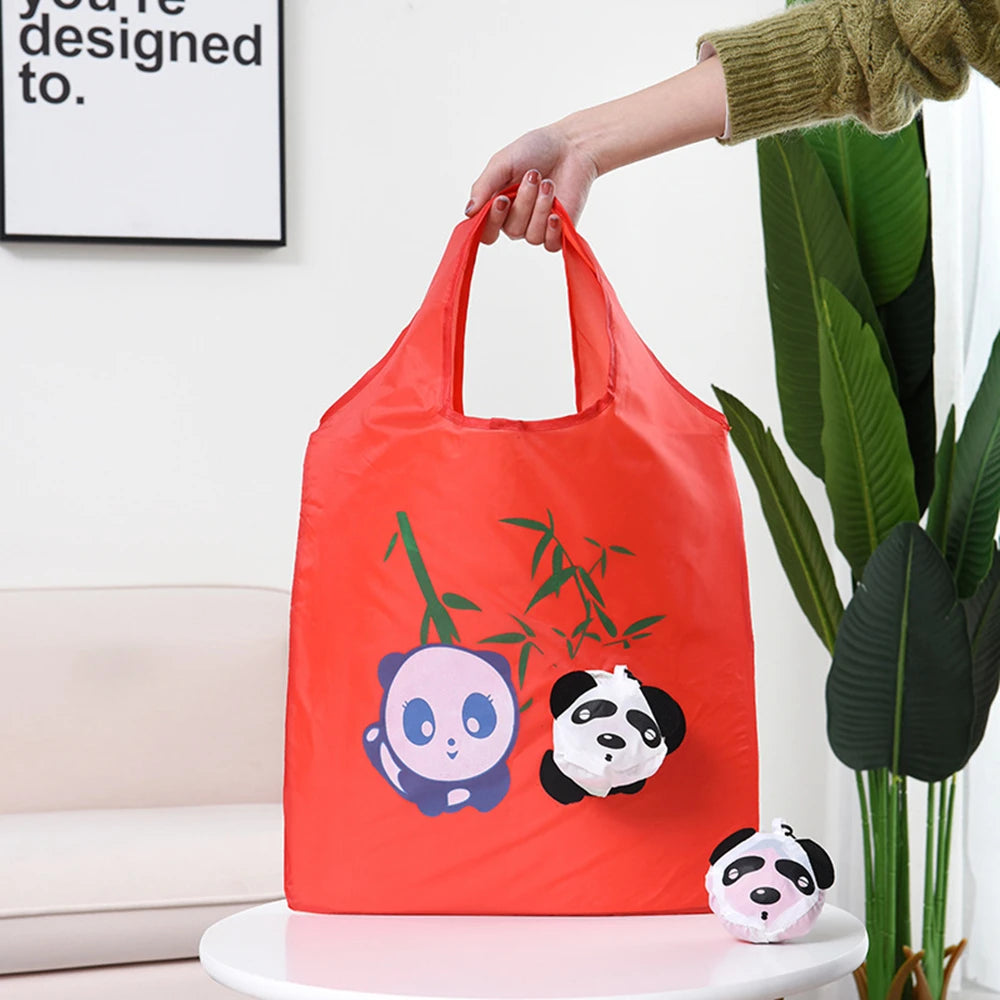 Foldable Cartoon Shopping Bag with Shoulder Straps