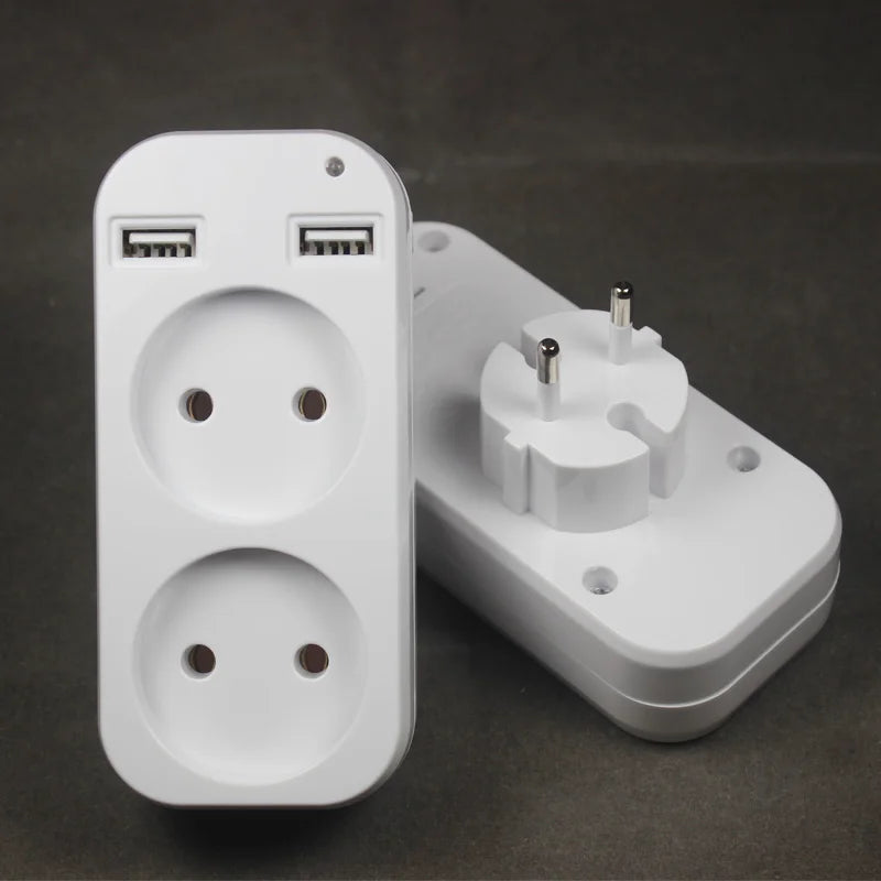 Compact EU Power Strip with USB Ports