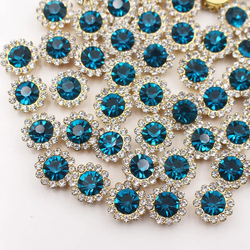 Gold Claw Sunflower Rhinestones for Sew-On Crafts