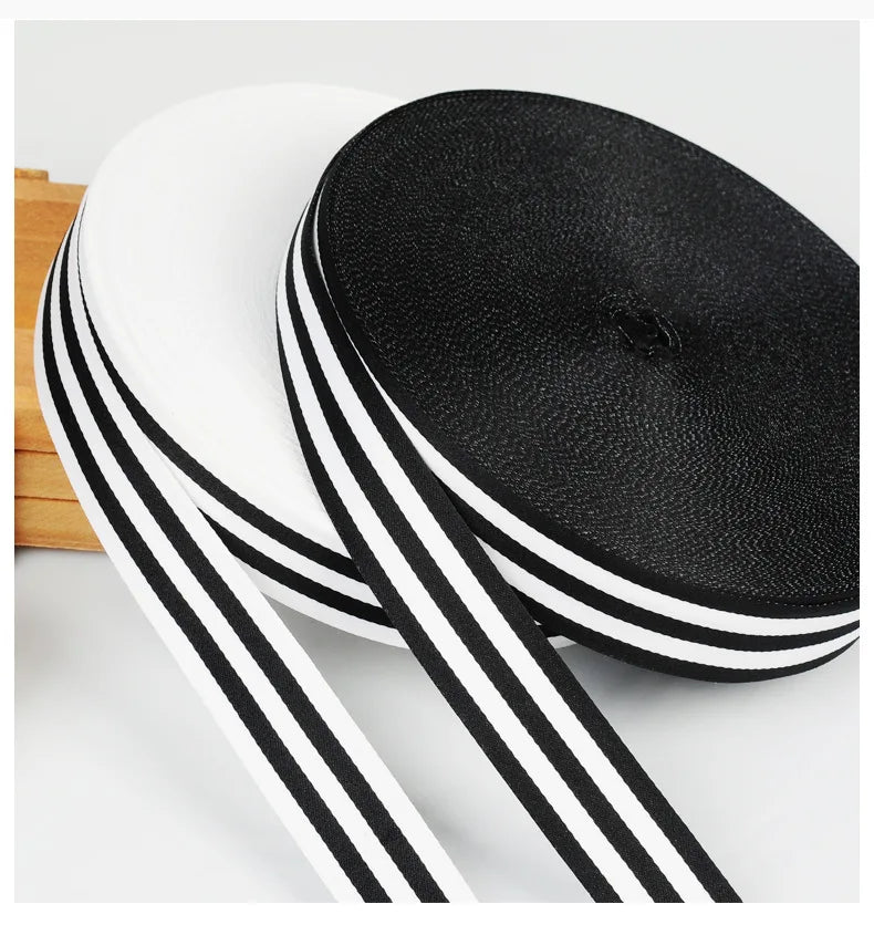Striped Grosgrain Ribbon – Double-Sided Polyester Cotton, 1 Inch Wide