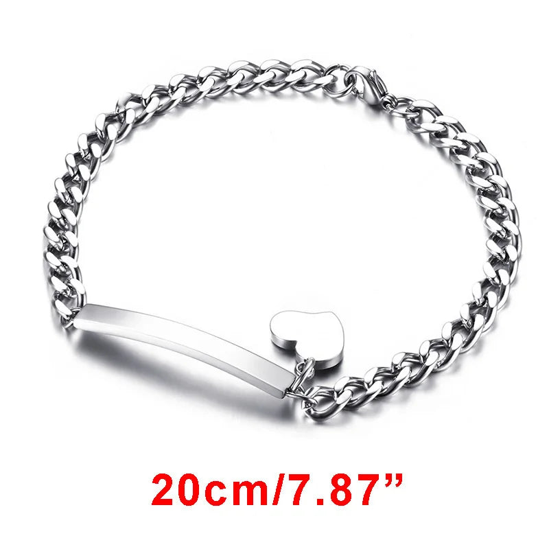Personalized Stainless Steel Name Bracelet for Baby and Mom
