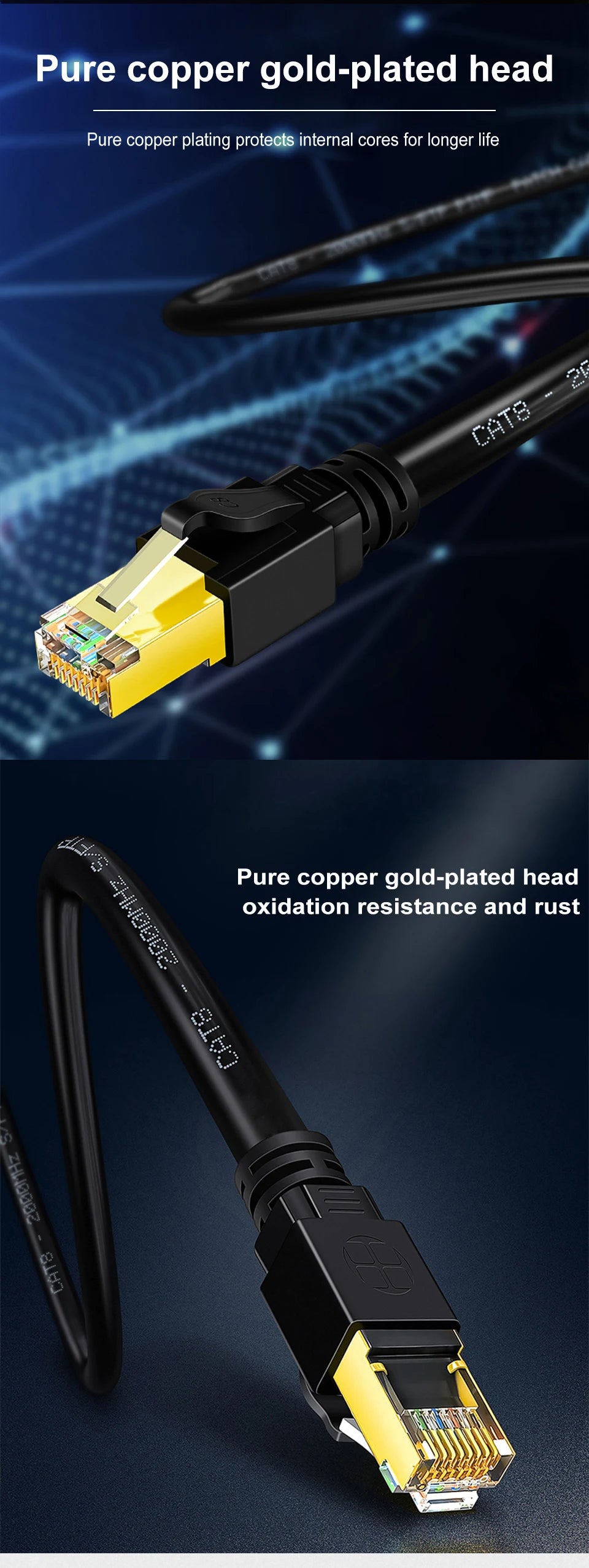 High-Speed Cat8 Ethernet Cable for Gaming and Streaming