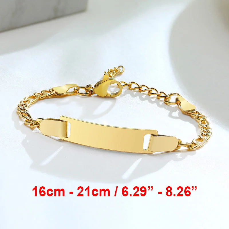 Personalized Stainless Steel Name Bracelet for Baby and Mom
