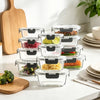 24-Piece Borosilicate Glass Food Storage Container Set