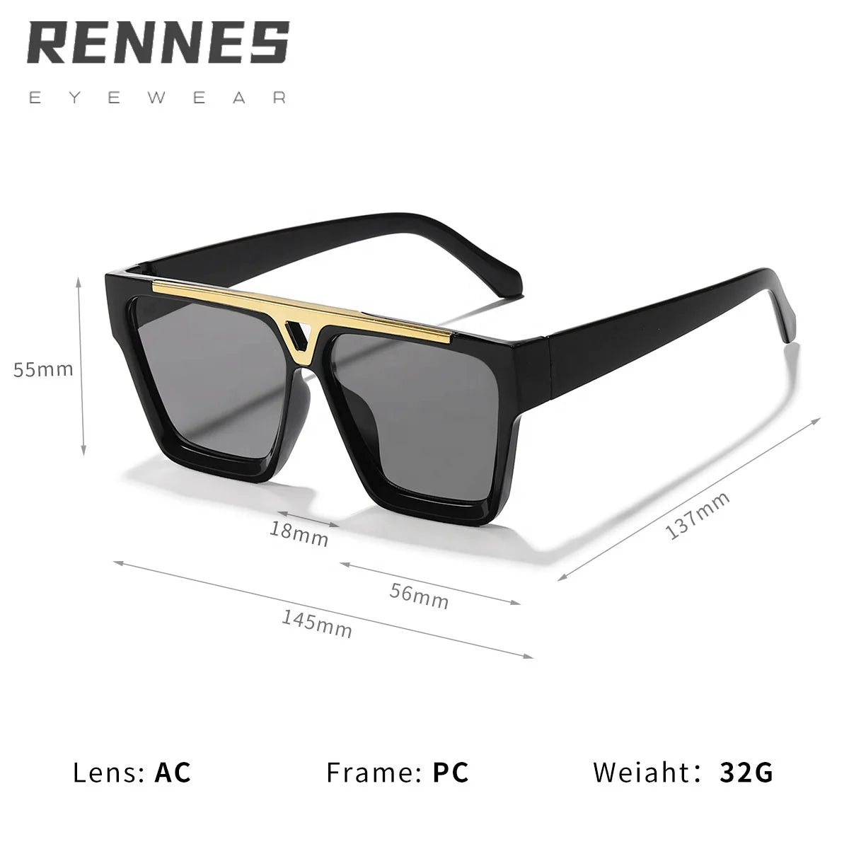 Lunettes de Soleil Carrées Rétro