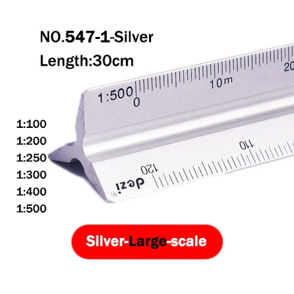 Triangular Scale Ruler 30cm – 6 Precision Scales for Drafting & Architecture