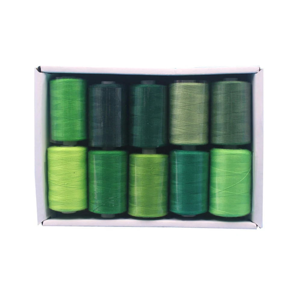 1000 Yard Polyester Sewing Thread Spools — 10 Color Pack