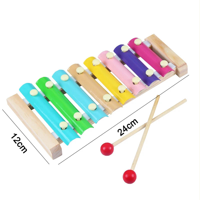 A set of colorful wooden puzzles for toddlers featuring various shapes and colors.