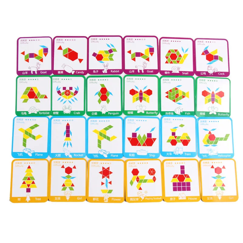 A set of 155 wooden jigsaw puzzles featuring various animals and objects for kids