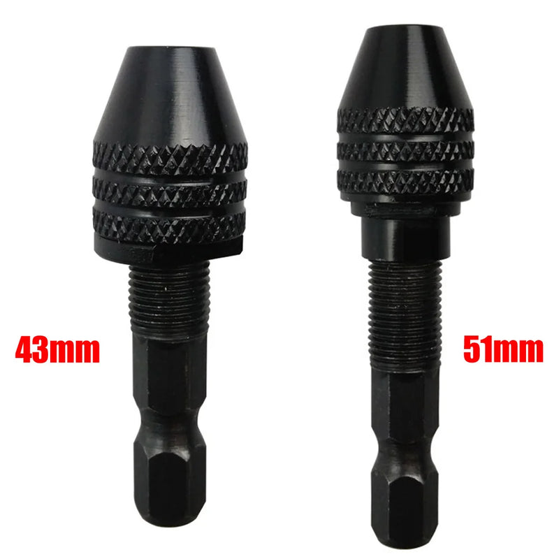Mini Keyless Drill Chuck Adapter - 1/4" Hex Shank