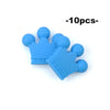 Ten blue silicone crown beads for jewelry making and DIY crafts