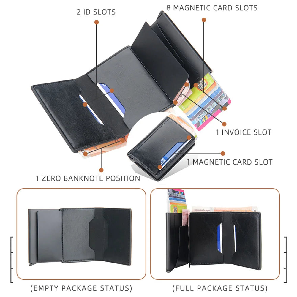 Carbon Fiber Mini RFID Blocking Wallet for Men