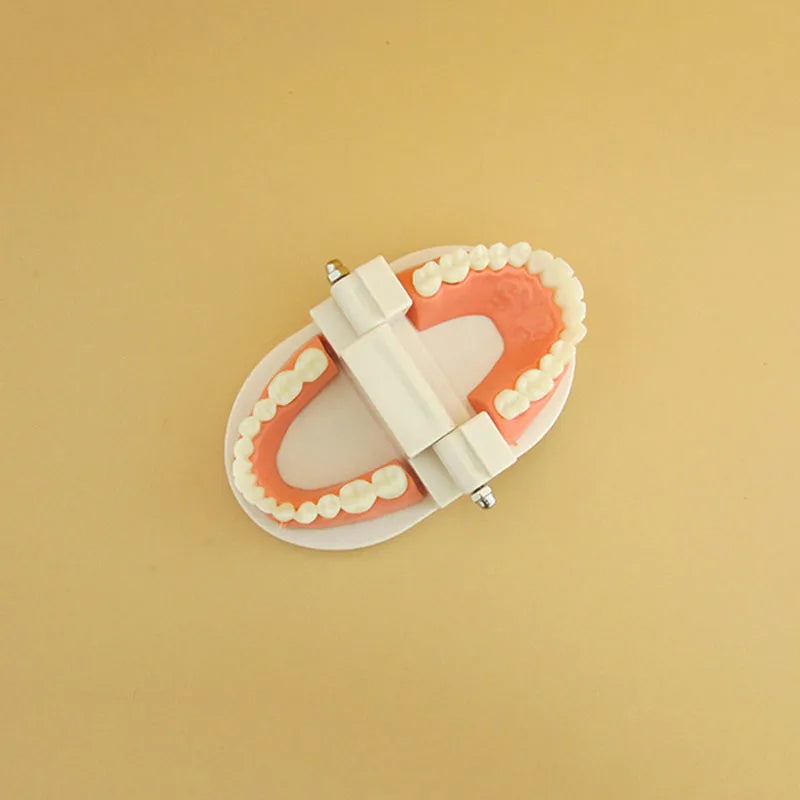 A white Montessori busy board accessory kit featuring a pink wooden tooth shape for toddler learning.