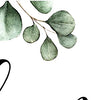 Family Quote Canvas Wall Art – Minimalist Green Leaf Print