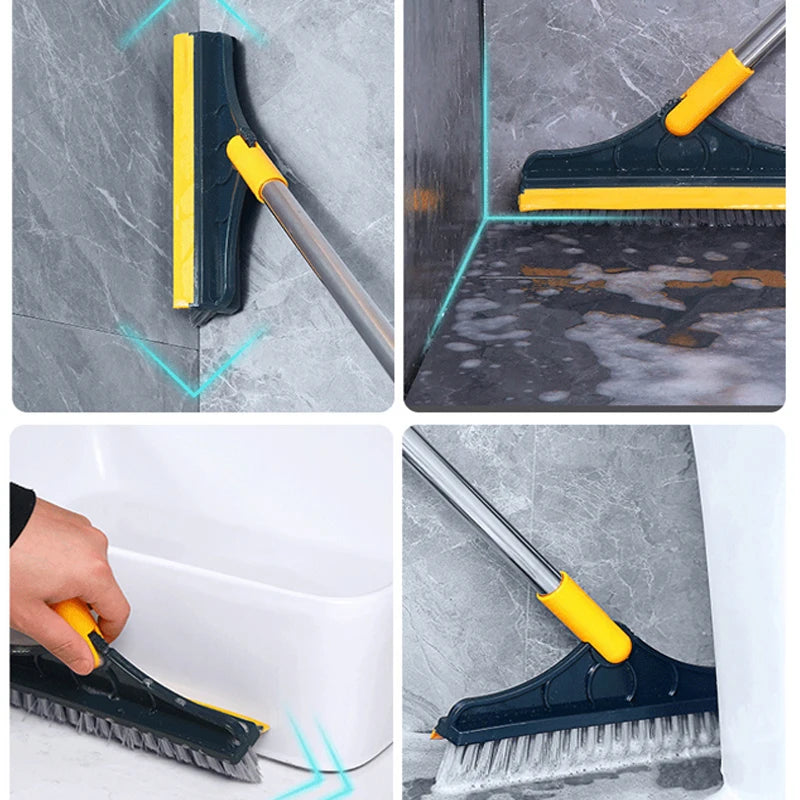 2-in-1 Rotating Floor Scrub Brush with Long Handle