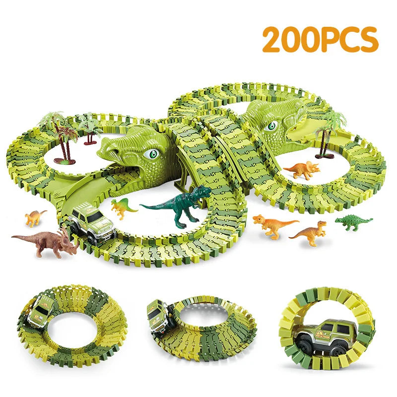 Dinosaurier-Rennstrecken-Set