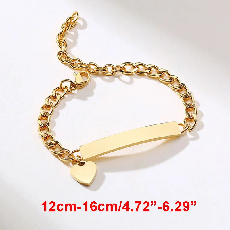 Personalized Stainless Steel Name Bracelet for Baby and Mom