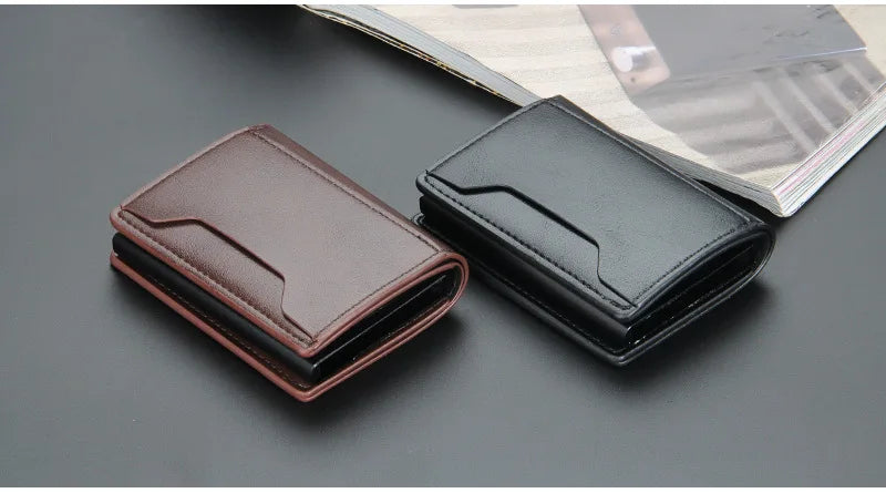 Carbon Fiber Mini RFID Blocking Wallet for Men