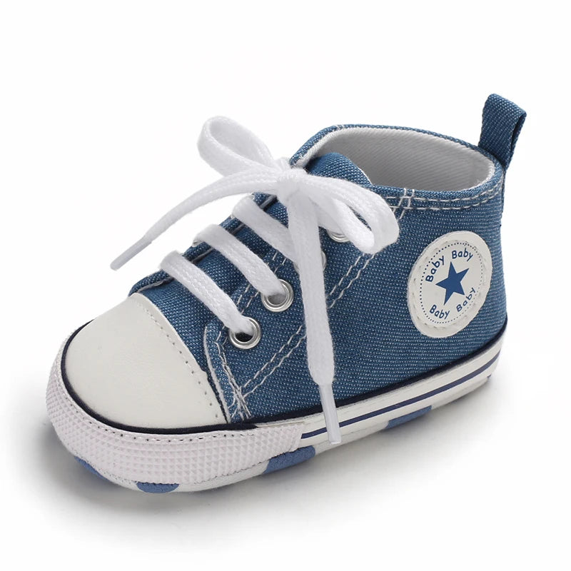 Classic Canvas First Walker Shoes for Babies with Star Print