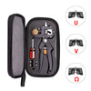 A black grafting pruner set with three interchangeable blades labeled U, V, and Ω.