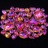 Mixed Shape Glass Rhinestones with Silver Claw Settings