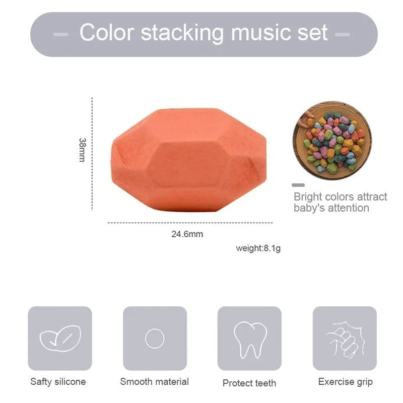 Wooden Rainbow Stacking Stones – Montessori Balancing Blocks for Kids