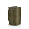 A spool of olive green waxed cotton cord used for jewelry making.