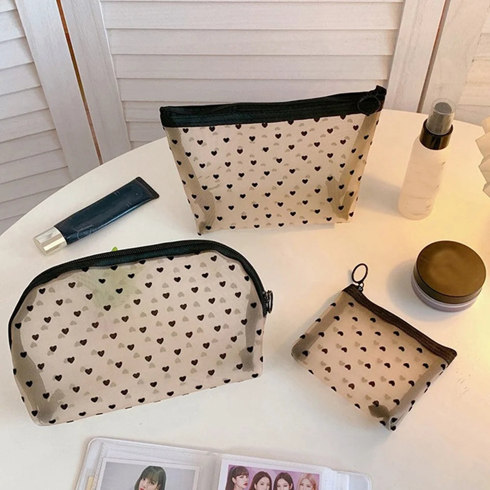 Breathable Mesh Makeup Bag Organizer - Multi-Purpose Travel Toiletry Pouch