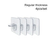 A set of ten clear acrylic adhesive shelf support pegs with regular thickness.