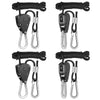 A set of heavy-duty adjustable rope clip hangers with black metal clasps and 8-foot ropes.