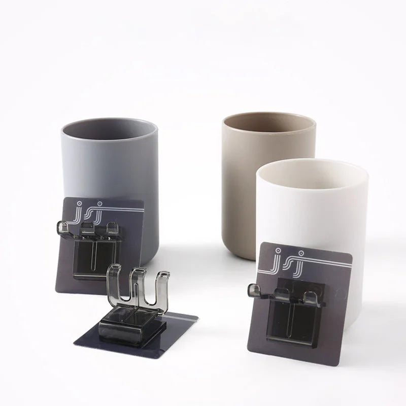 Wall-Mounted Toothbrush and Cup Holder