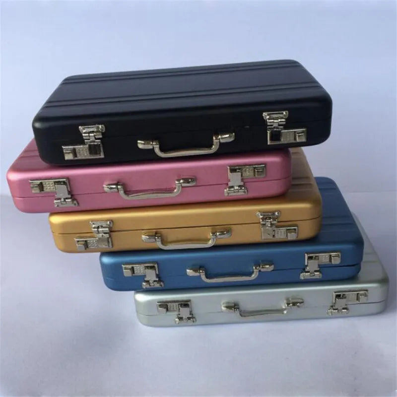 Aluminum Alloy Business Card Holder – Mini Suitcase Design