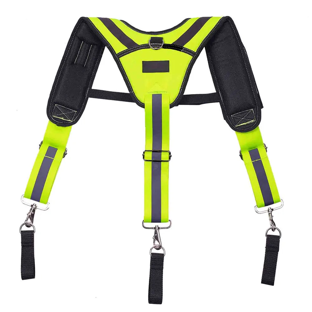Fluorescent green Y-type tool belt suspenders with adjustable straps