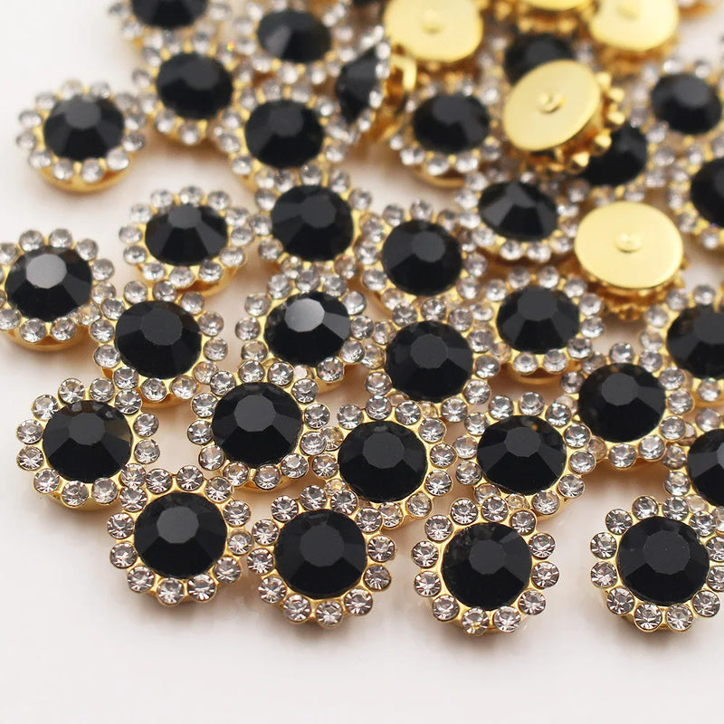 Gold Claw Sunflower Rhinestones for Sew-On Crafts