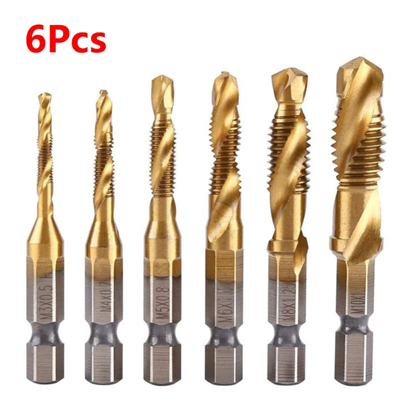 Metric Thread Tap Set - Titanium Coated HSS Drill Bits