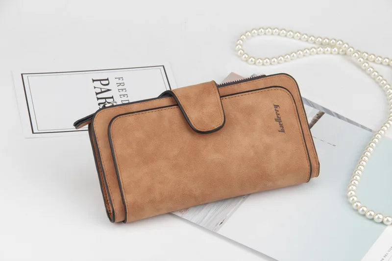 Classic Long PU Leather Wallet with Multiple Pockets