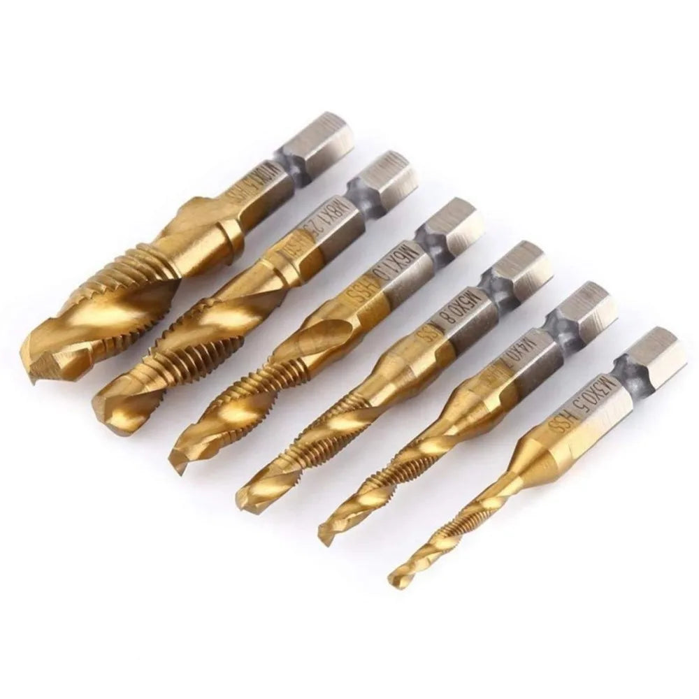 Metric Thread Tap Set - Titanium Coated HSS Drill Bits