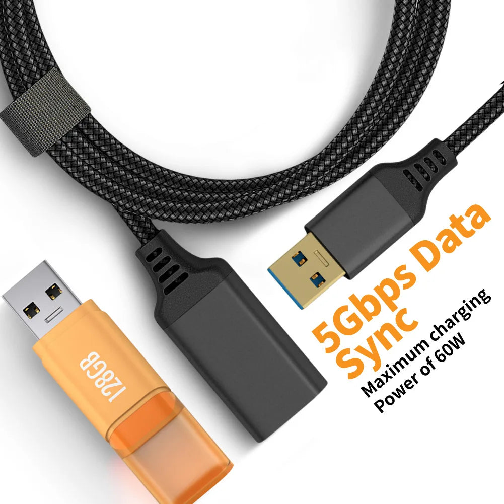 Nylon Braided USB 3.0 Extension Cable