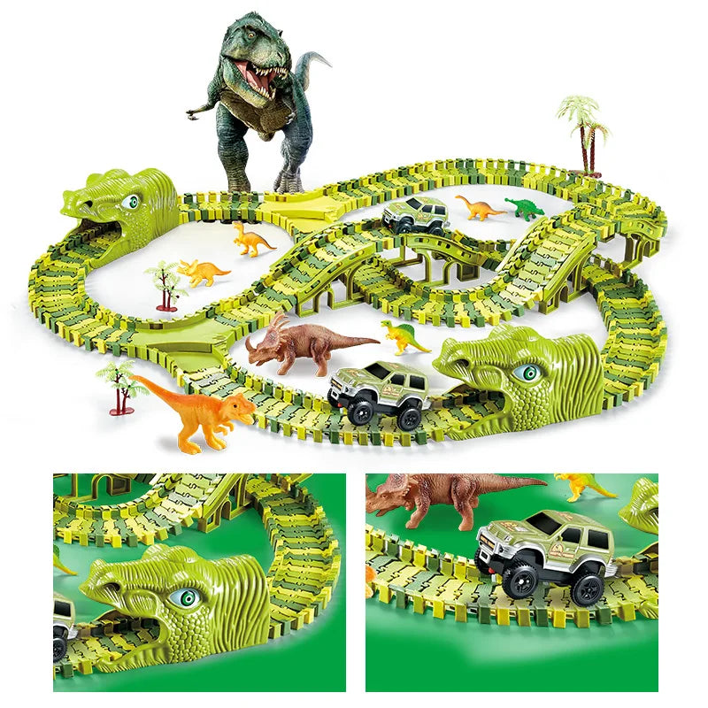 Dinosaurier-Rennstrecken-Set