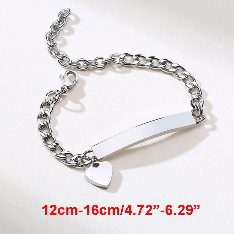 Personalized Stainless Steel Name Bracelet for Baby and Mom