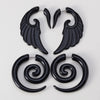 Pendientes de espiral acrílicos tipo túnel falso