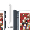A pink composition notebook iPad case featuring an exclusive design with a pen hole and a built-in pencil holder.