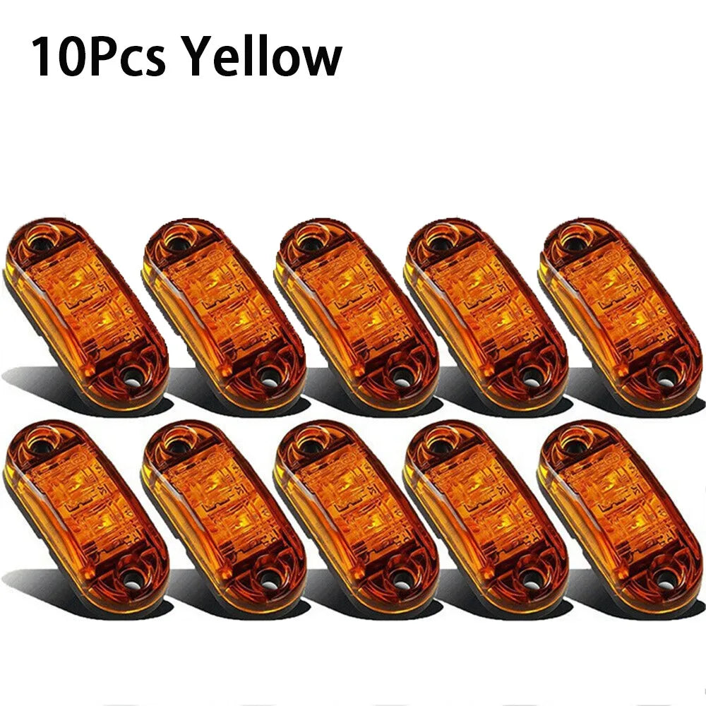 Ten amber universal LED side marker and clearance lights for vehicles